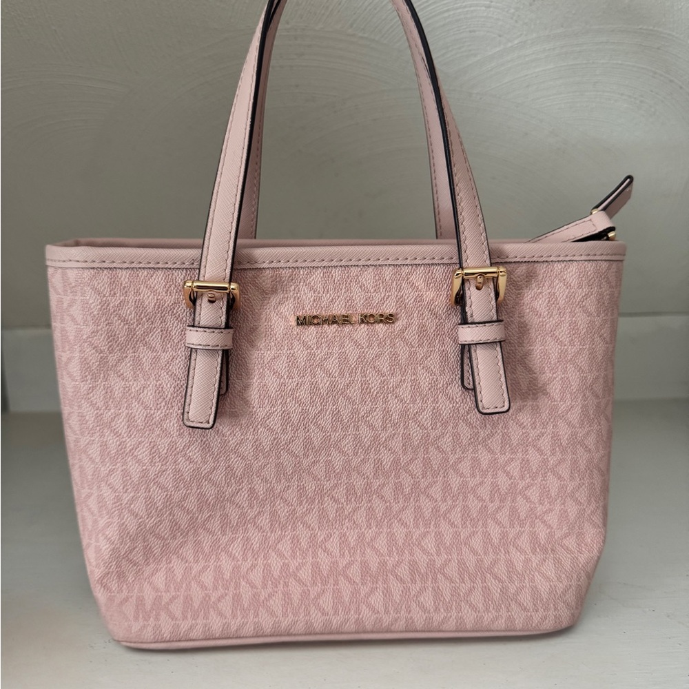 MICHAEL KORS Jet Set Travel Extra-Small Logo Top-Zip Tote Bag